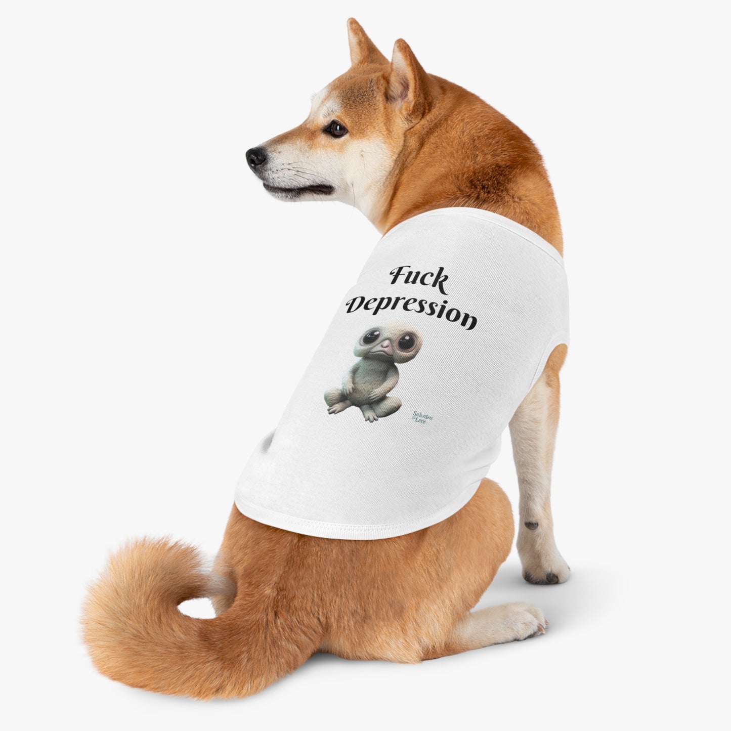 Fuck Depression" Alien Pet Tank Top - Expressing Strength and Resilience