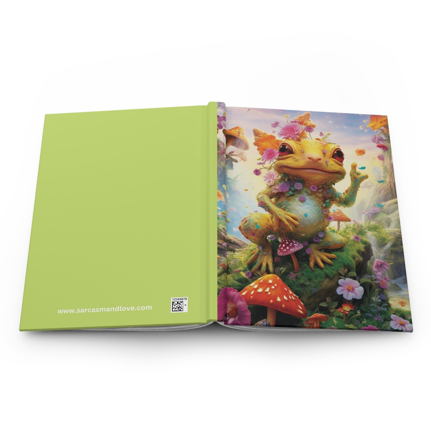 Frog & Floral Mushroom Hardcover Journal Notebook - Nature-Inspired Writing Diary, Self-Care Reflection, Mindfulness Sketchbook, 5.75"x7.5"