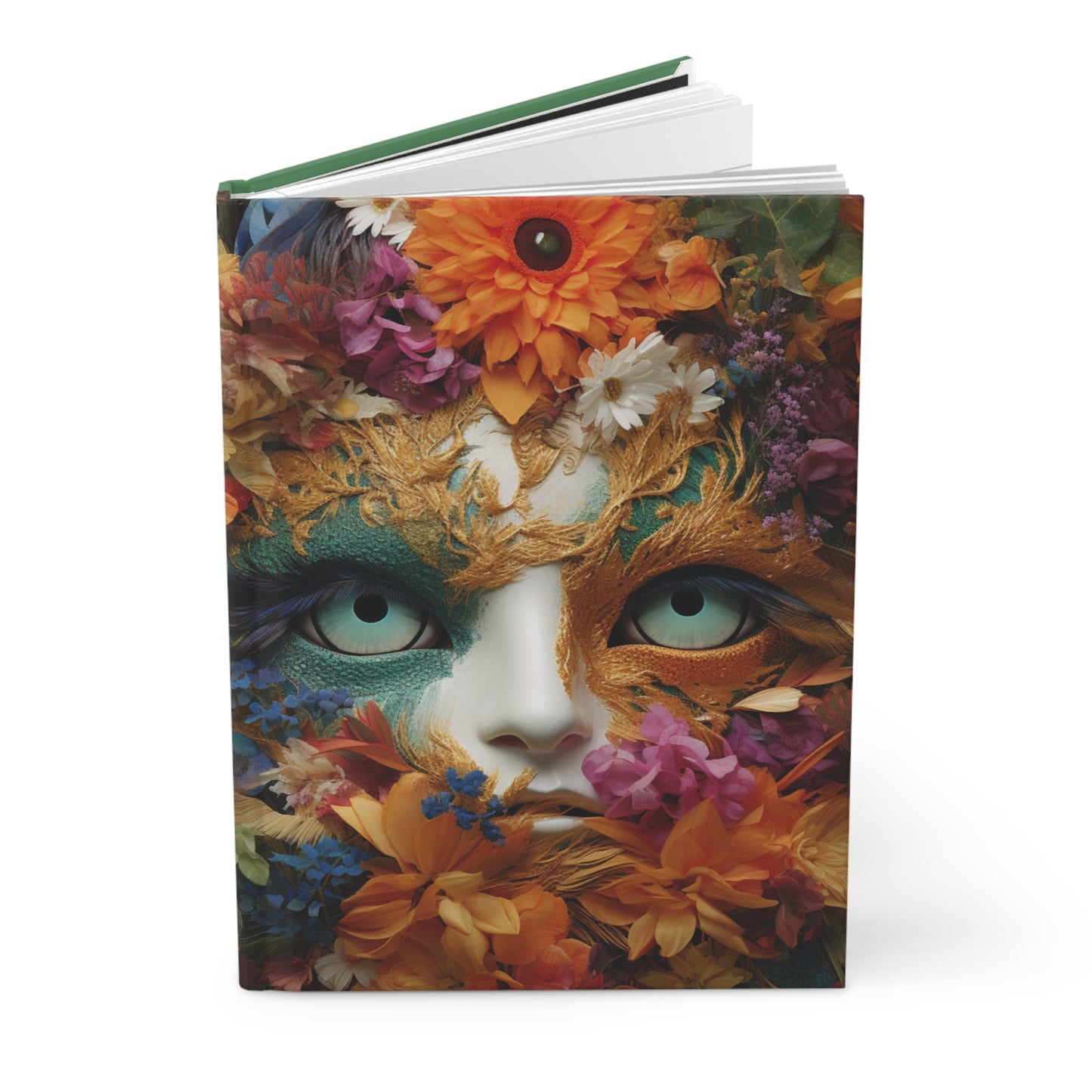 Floral Annoyed Face Hardcover Notebook - Unique Journal with Lined Pages, Creative Diary, Gift for Writers and Artists, 5.75"x7.5" Size