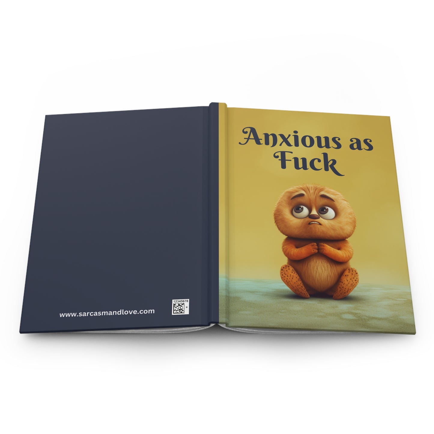 Anxious Furry Friend Hardcover Journal - Mindful Wellness Notebook for Anxiety Relief and Daily Affirmations, 5.75"x7.5" Size