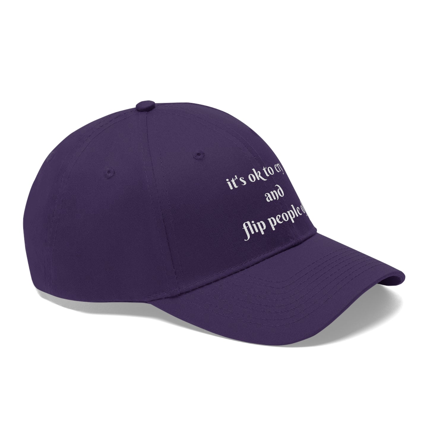 Expressive Freedom Embroidered Hat - "It's Okay to Cry and Flip People Off"