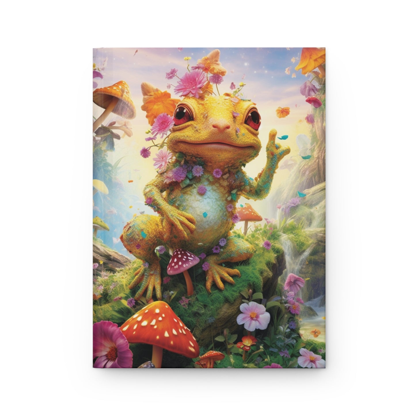Frog & Floral Mushroom Hardcover Journal Notebook - Nature-Inspired Writing Diary, Self-Care Reflection, Mindfulness Sketchbook, 5.75"x7.5"