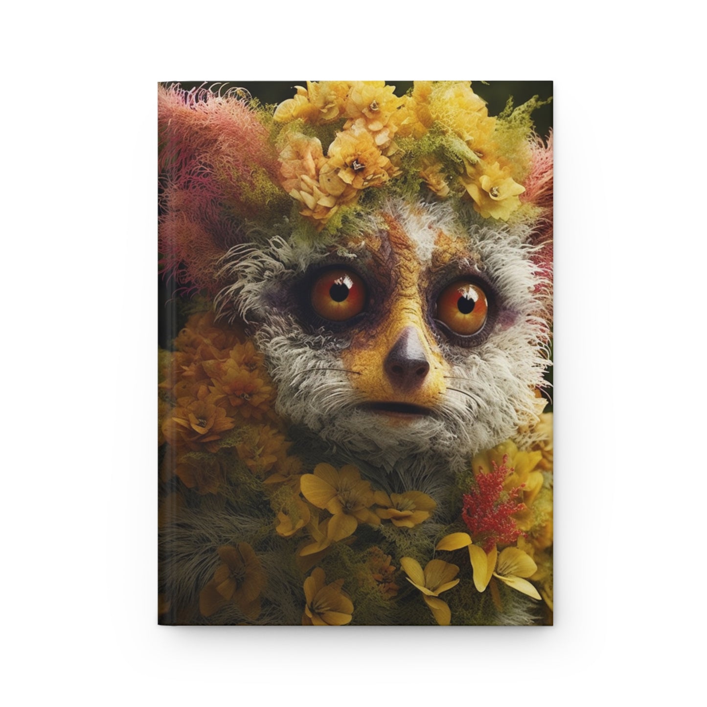 Floral Lemur Hardcover Notebook, Journal for Self Care, Gratitude, Wellness, and Affirmations, Lined Gift for Men and Women, 5.75"x7.5"