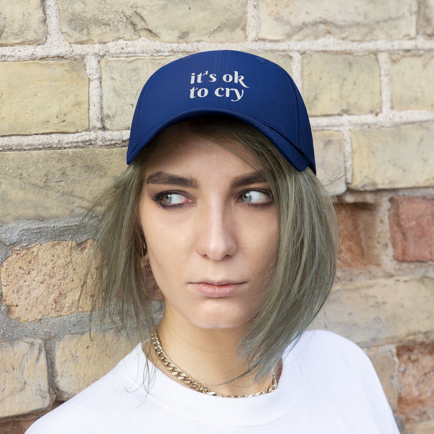 Embrace Your Emotions" Embroidered Hat - "It's Okay to Cry"