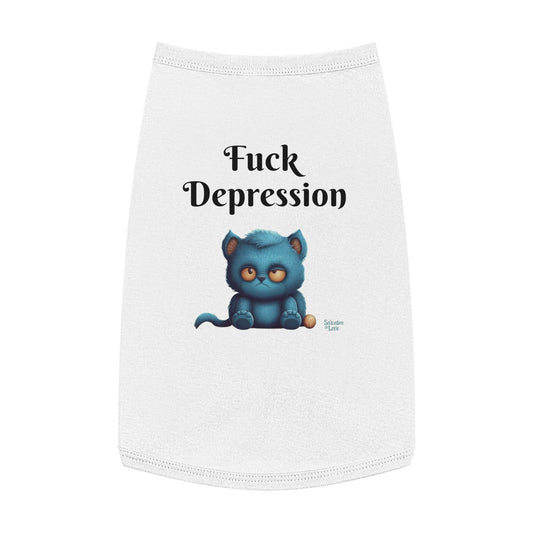 Fuck Depression Pet Tank Top - Empowering your Pet with a Bold Message